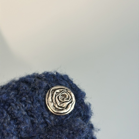 Carraig Donn Blue Wool Blend Sweater Cardigan Size M Chunky Knit Artsy Grandma - Picture 6 of 13